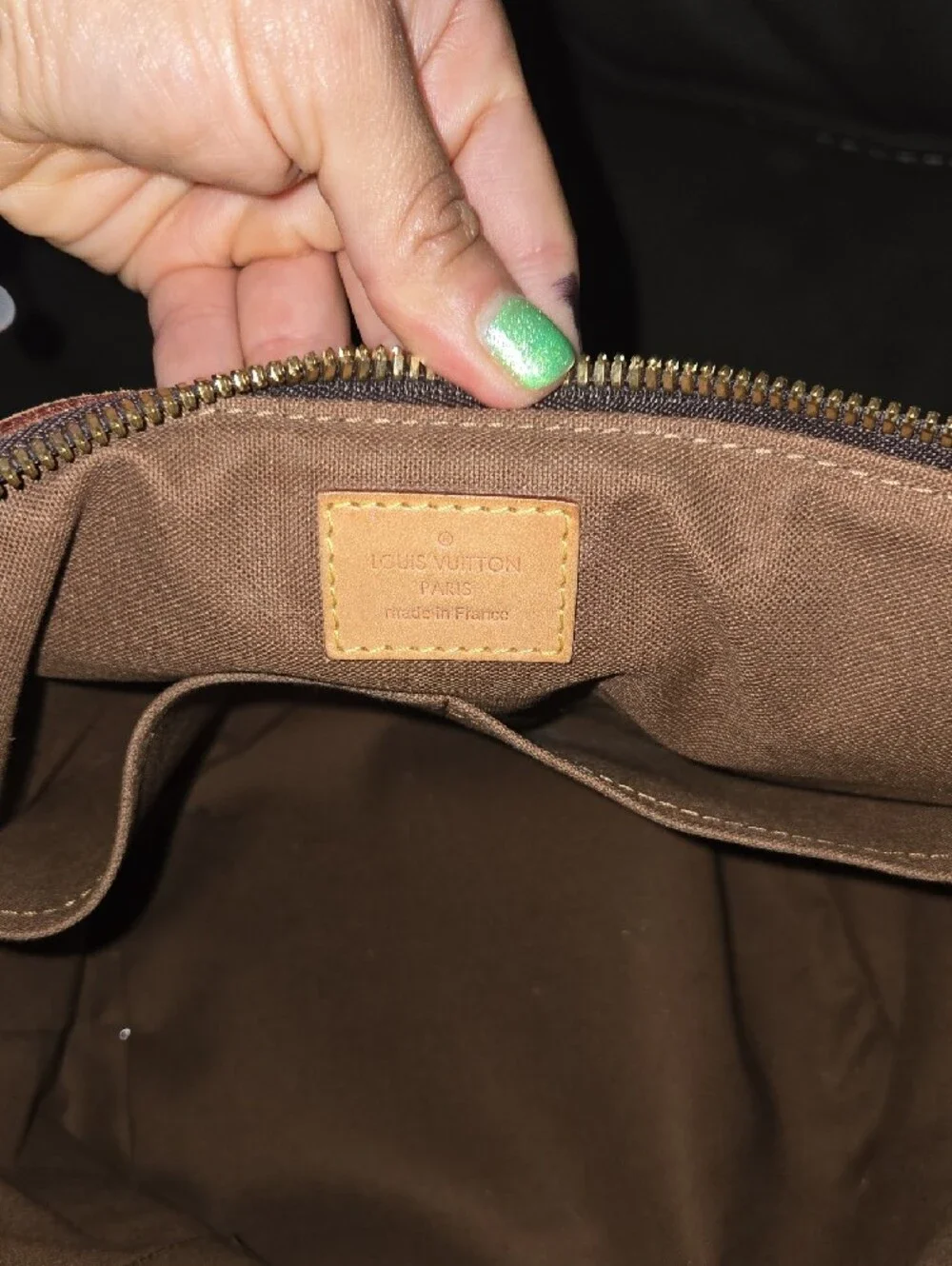 Louis Vuitton Monogram Canvas Tote with Tan Leather Trim